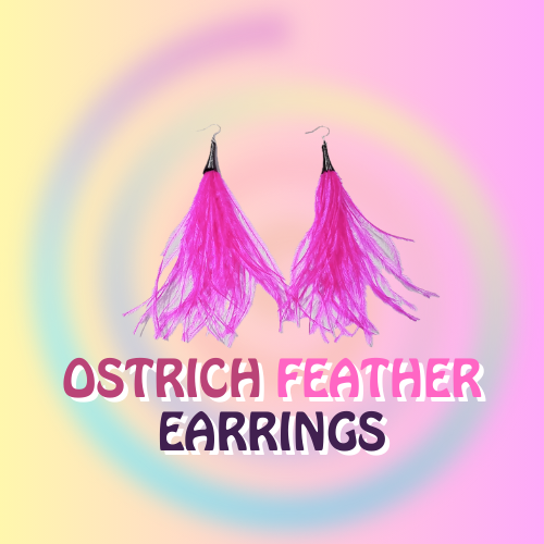 Ostrich Feather Earrings