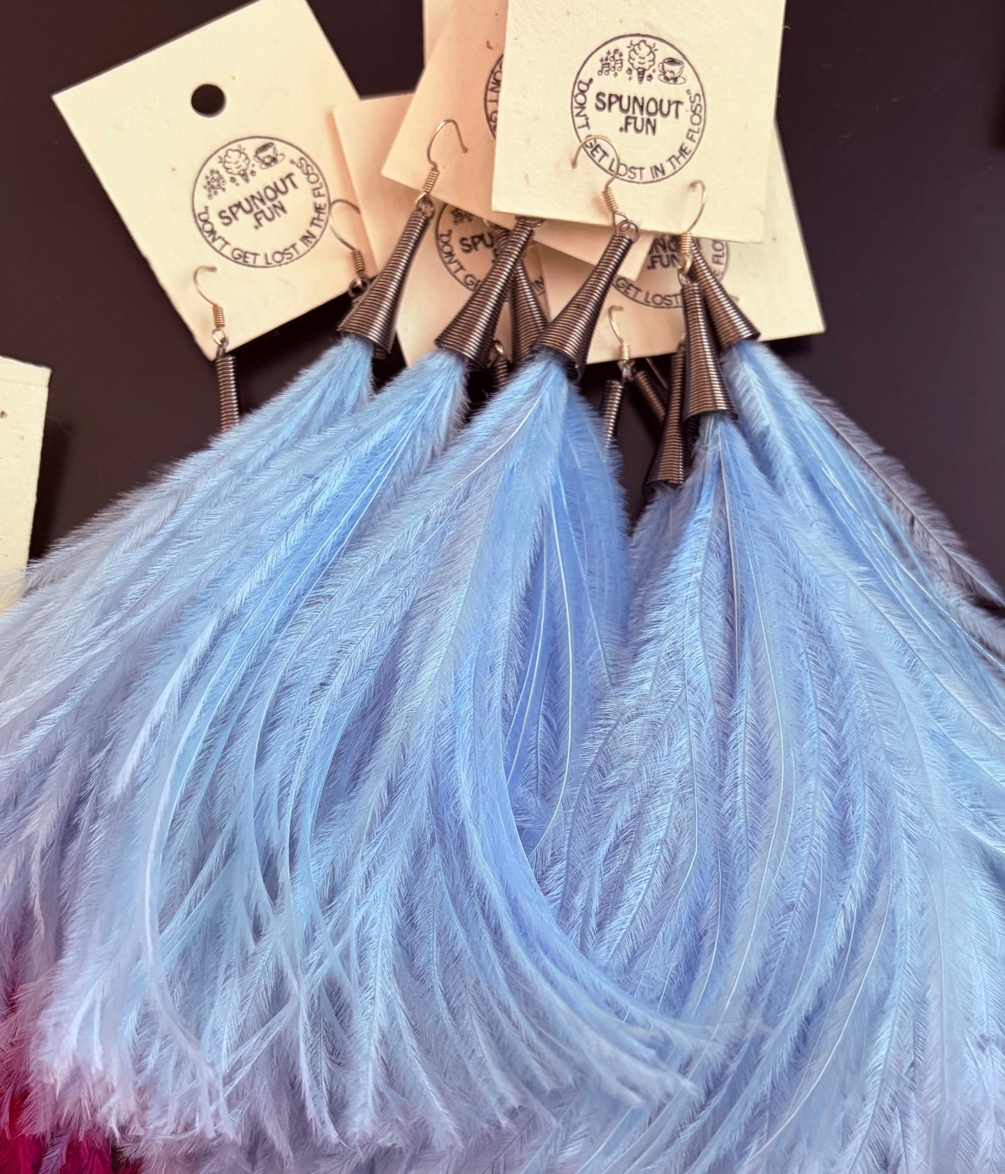Ostrich Feather Earrings