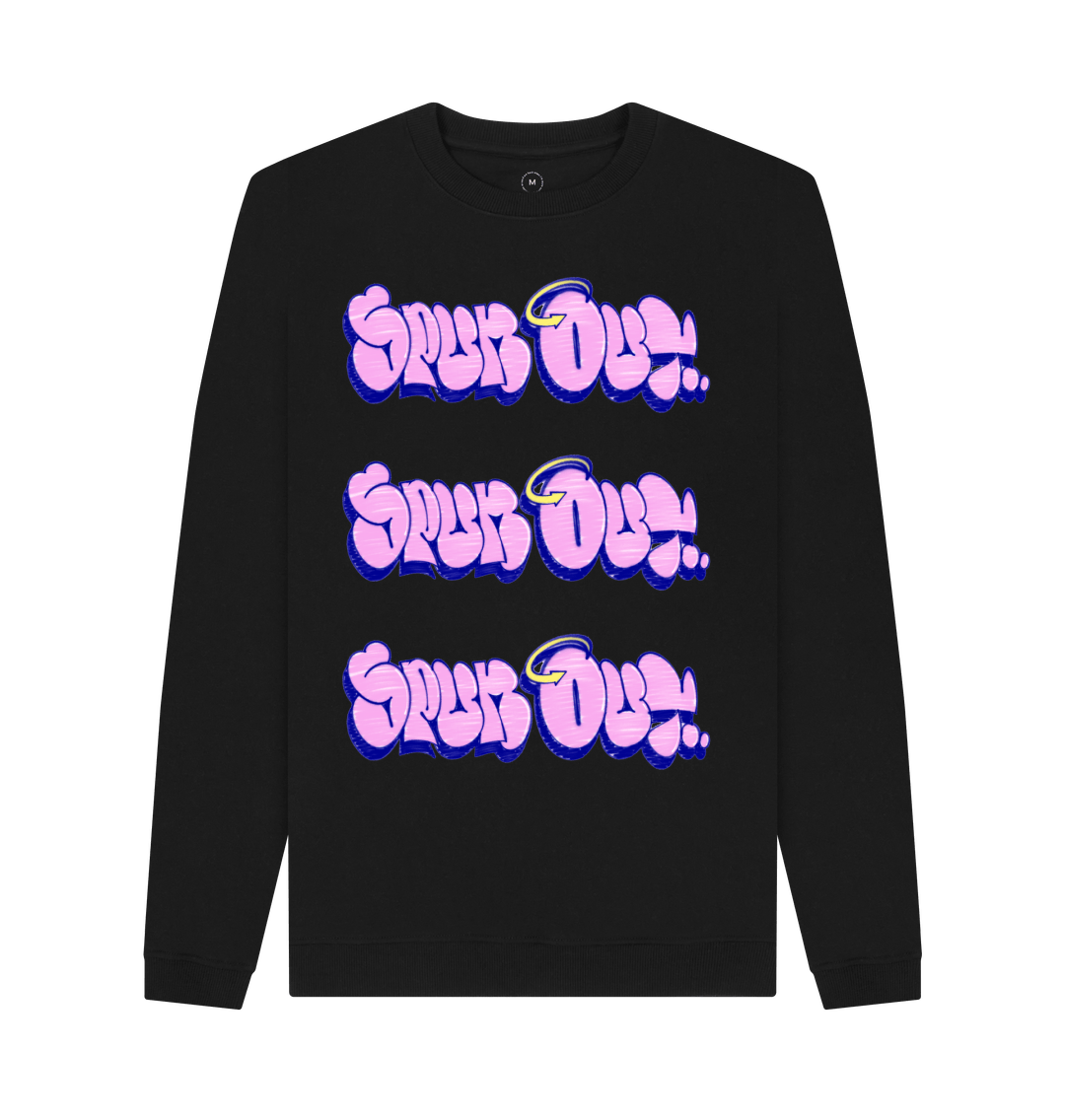 Black Recycled Printed Sweater Front